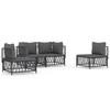 4 piece garden lounge set with cushions anthracite steel