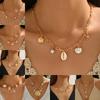 Sun Conch Shell Necklace Boho Seashell Choker Vintage Clavicle Chain Jewelry