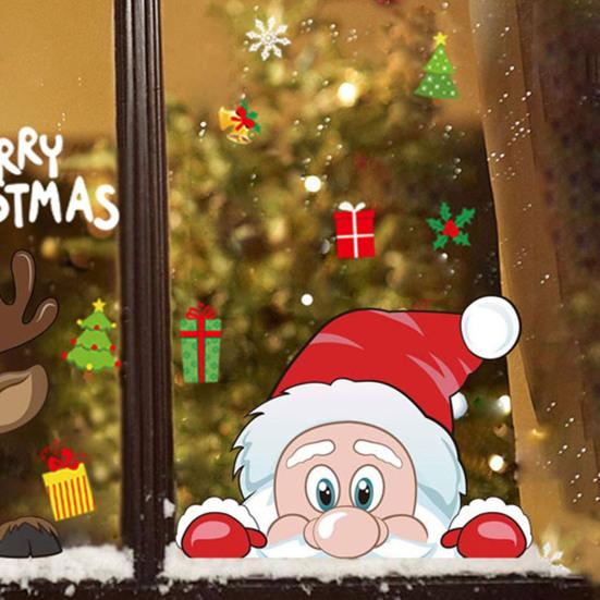 Водостойкое рождественское украшение, милая экологически чистая белая снежинка, Рождественская наклейка на стекло из ПВХ, рождественская наклейка на окно