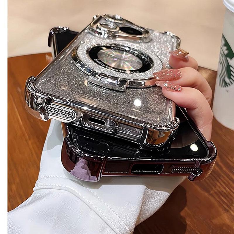 Чехол Nova11 11pro, роскошный магнитный кронштейн, противоударный чехол для Huawei Nova 11 12 10 9 9SE pro, чехол с держателем, блестящий, блестящий