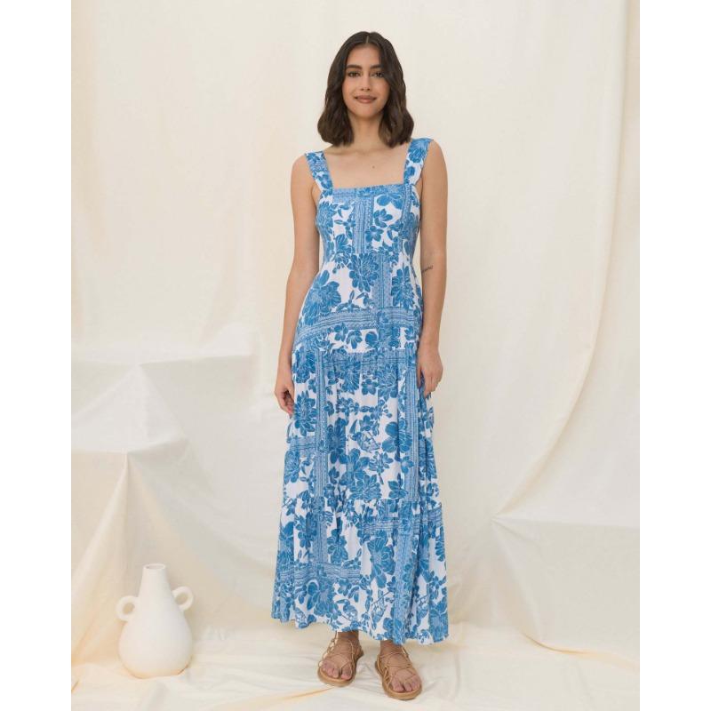 YYFS Женская мода лето весна цветочный узор принт без рукавов подтяжки с высокой талией повседневные платья