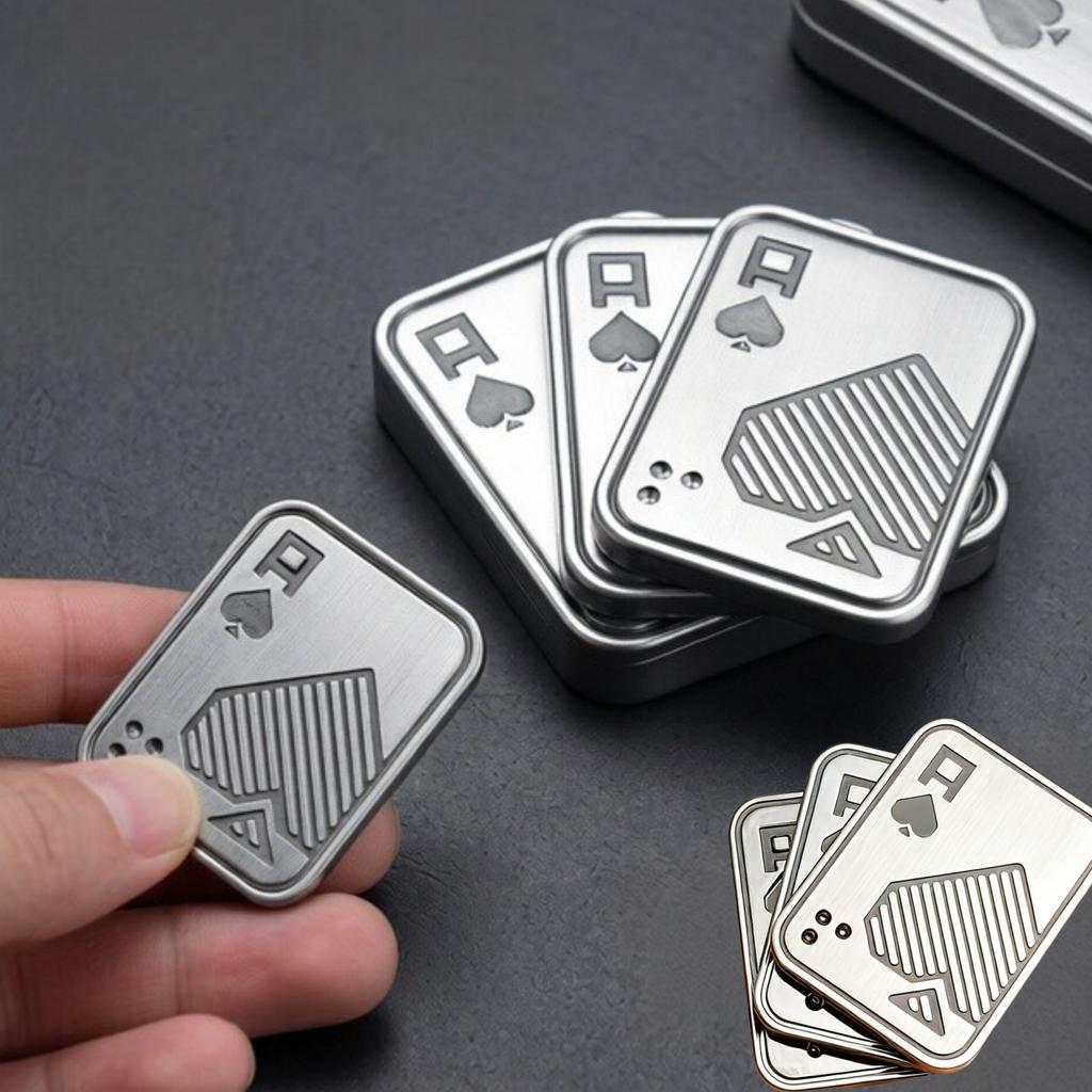 Three Layer AAA Poker Fidget Slider Metal EDC Toys Portable ADHD Relief Tool Anxiety Stress Relief Toys for Adults Offi Relax
