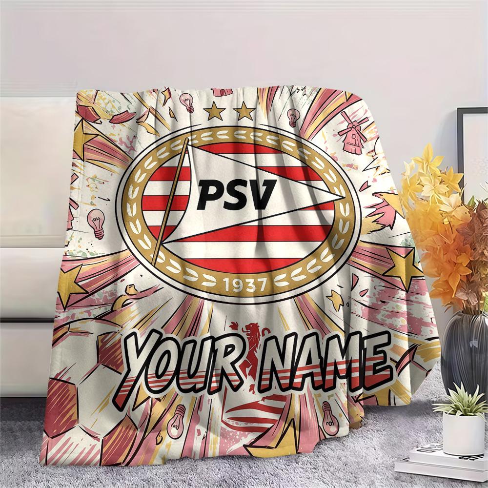 Custom Name PSV Eindhoven Flannel Blanket, High quality Comfortable for All Seasons, Home Decor, Warmth and Comfort