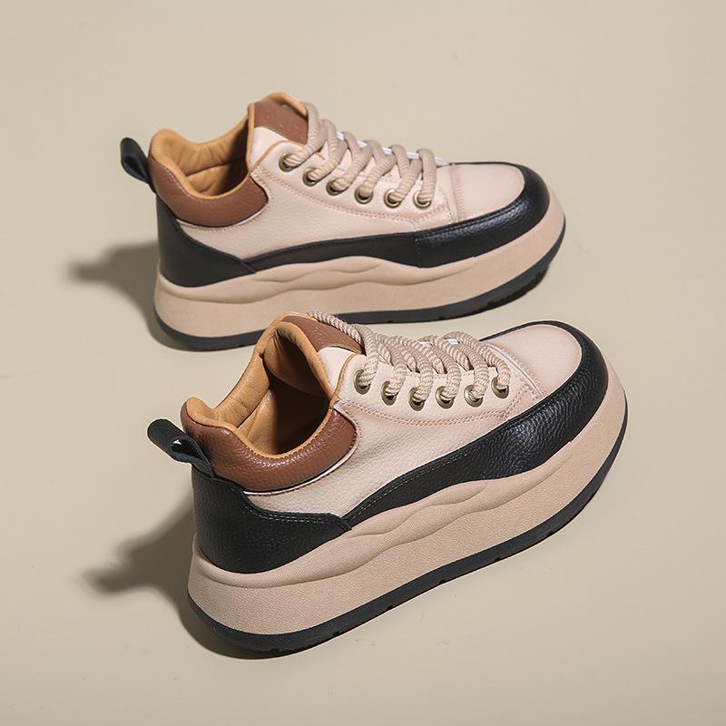Женская повседневная обувь, осенние новинки, популярные спортивные туфли на платформе, женские вулканизированные туфли, лаконичные, увеличенные, удобные, повседневные женские кроссовки