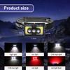 Светодиодный налобный фонарь с датчиком движения XPE+COB+LED, 6 режимов, перезаряжаемый от Type-C, налобный фонарь для ночной рыбалки, фонарь для кемпинга и походов на открытом воздухе