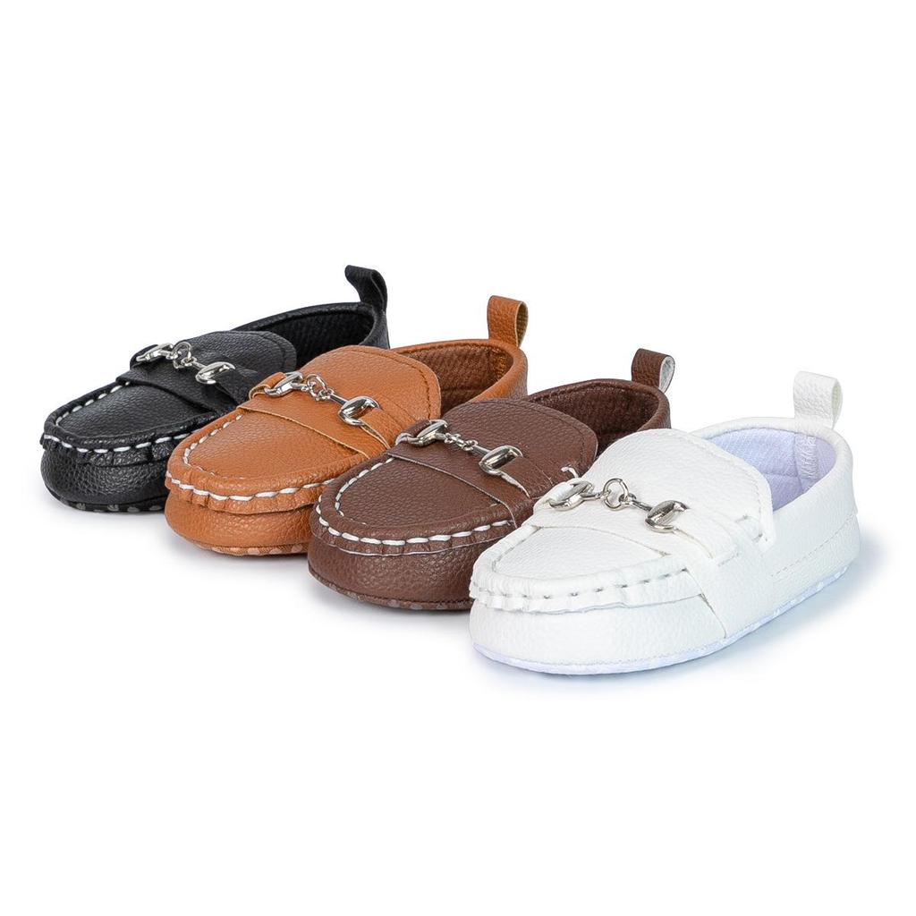 Весенне-осенние мокасины: Кожаная обувь для первых шагов для малышей 0-1 года, на мягкой подошве, в британском стиле