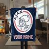 Custom Name Ajax Amsterdam2 Flannel Blanket, High quality Comfortable for All Seasons, Home Decor, Warmth and Comfort