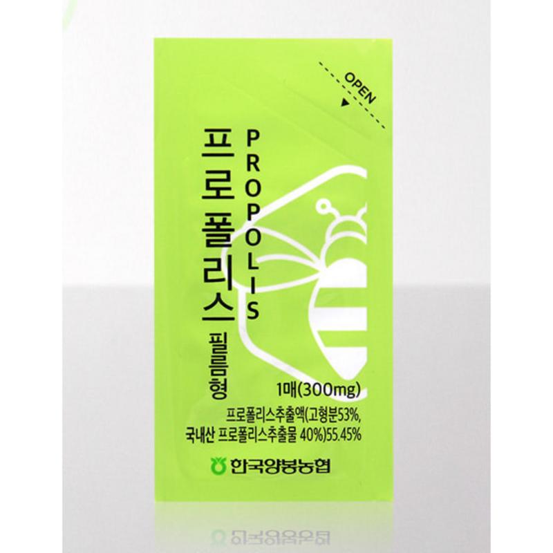 Корейский пчеловодческий кооператив прополис пленочного типа питательные вещества, полезные для горла 20 листов x 3 коробки