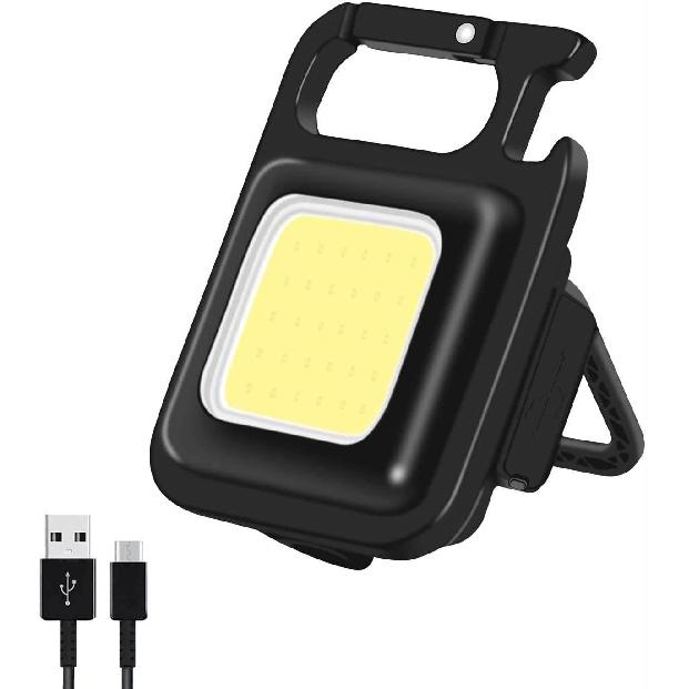 Маленький мини USB перезаряжаемый брелок светодиодный рабочий свет COB портативный карманный магнитный фонарик для походов на открытом воздухе