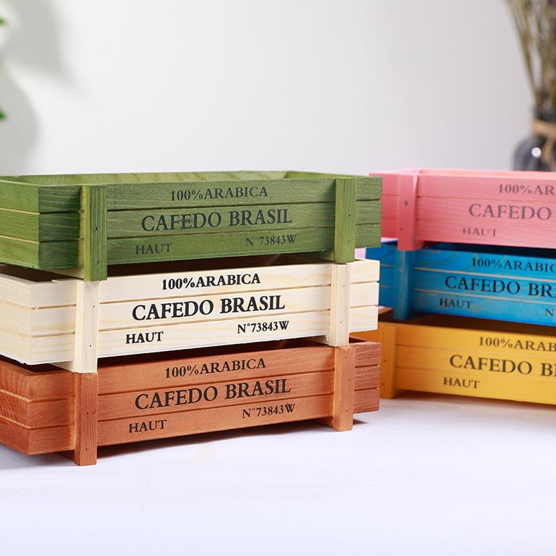 Винтажный деревянный ящик для растений Садовый двор Микроландшафт Цветочный контейнер для суккулентов Растительный горшок Горшки De Jardin Садовые аксессуары