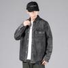 Men's+Casual Ansika Denim Shirt Grey Loose Denim Shirt Coat Youth 1819