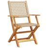 VidaXL Ensemble de bistro 3 pcs beige résine tressée et bois massif, ensemble de bistro de jardin, ensemble de balcon, 3281792