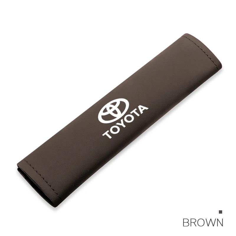  RATG2 For Toyota Car Pu Leather Seat Belt Shoulder Protection Set Interior Accessories  Corolla Crown Yaris Chr Auris Rav4car sticker