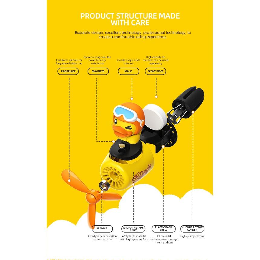 Автомобильный освежитель воздуха Duck Pilot Vent, диффузор для духов, вращающийся пропеллер, воздухозаборник, аромат, милый мультяшный декор, авто