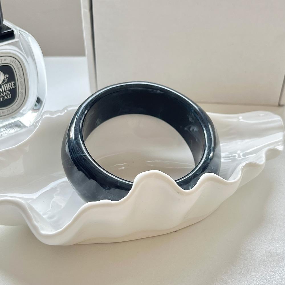 Bohemian Acrylic Bangle Shiny Transparent  Hand Ring Simple Irregular Wide Bracelet  Girls