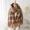 Luxury Faux Cashmere Winter Warm Plaid Scarf Women Soft Shawls Designer Thick Wraps Poncho Unisex Pashmina Blanket Neckerchief