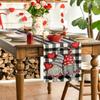 Buffalo Plaid Hearts Gnomes Love Valentine's Day Placemats Table Mats Anniversary Wedding Holiday for Party Kitchen Dining Decoration