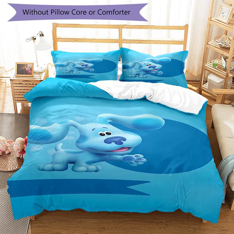 3pcs Blue's Clues Bedding Set Duvet Cover Closure Includes 1 Duvet Cover & 2 Pillowcases, Soft and Comfortable for All Seasons.