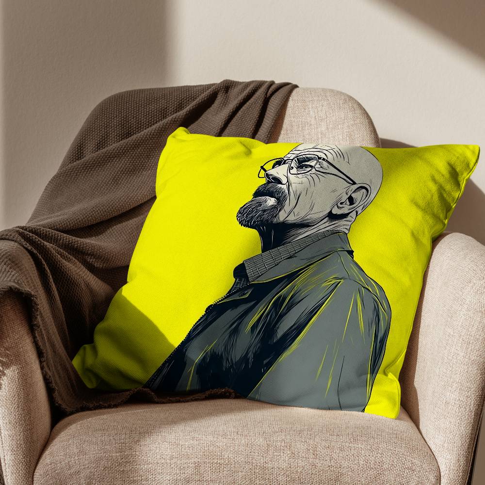 cool Walter White Breaking Bad Pillow Case Square DoubleSided Printing Short Plush Sofa Cushion Cover Bedroom Bedside Pillow