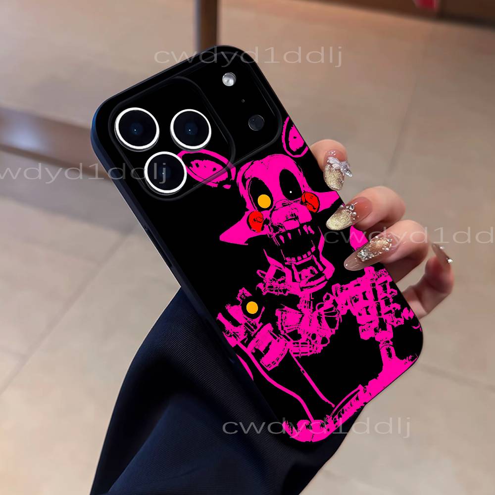 Fnaf Five-nights-At-Freddys For iPhone 17,16,15,11,12,14,13 Pro Max Mini XS,XR,7 Plus 16E Air Soft Black Dustproof Phone Case