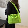 Yogodlns Solid Color Shoulder Messenger Bags Large Capacity Lightweight Quilted Totes Down Cotton Padded Puffy Handbags for Women