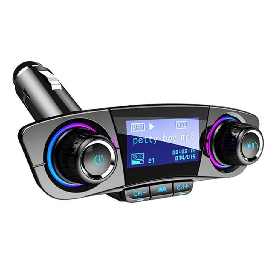 Автомобильный Bluetooth FM-передатчик Автомобильный комплект громкой связи 2xUSB-2.1A 1.0A с регулятором громкости