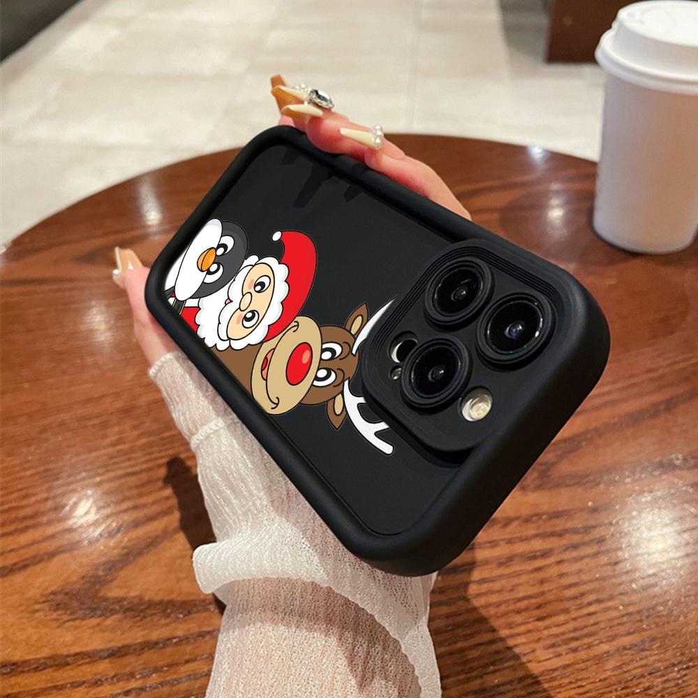 N102 Счастливого Рождества, Нового года, мягкие чехлы для телефонов с ангельскими глазками для iPhone 16, 15, 14, 13, 11, Pro Max, 8, 7, 6s Plus, 12 mini, XR, XS Max, SE, противоударный чехол