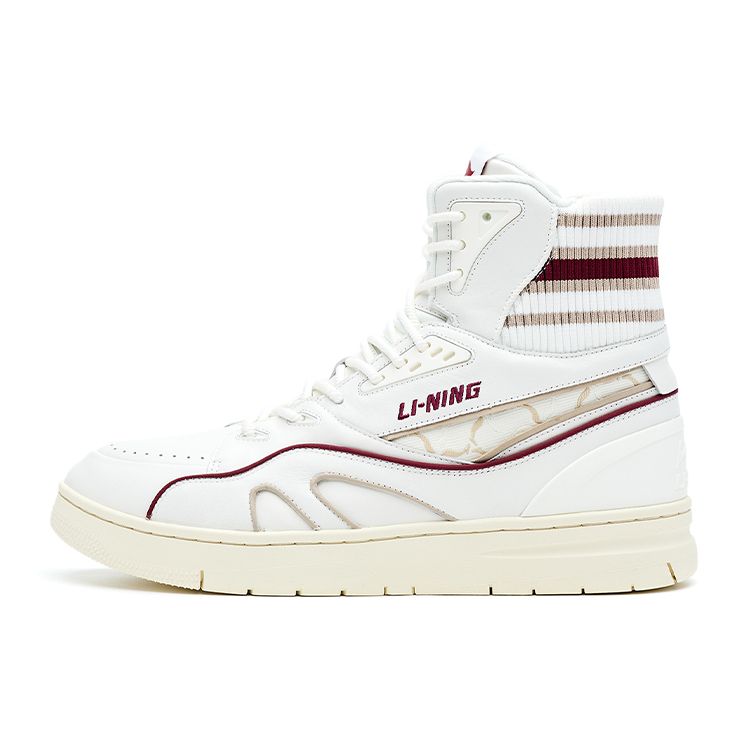 Li-Ning 1990 Classic Series кожаные удобные легкие облегающие нескользящие амортизирующие износостойкие высокие кроссовки для скейтбординга ALFR105-2