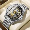 Мужские наручные часы Уникальный дизайн Ремешок из нержавеющей стали/кожи Мужские часы Золото Топ Бренд Роскошные Водонепроницаемые Мужские часы