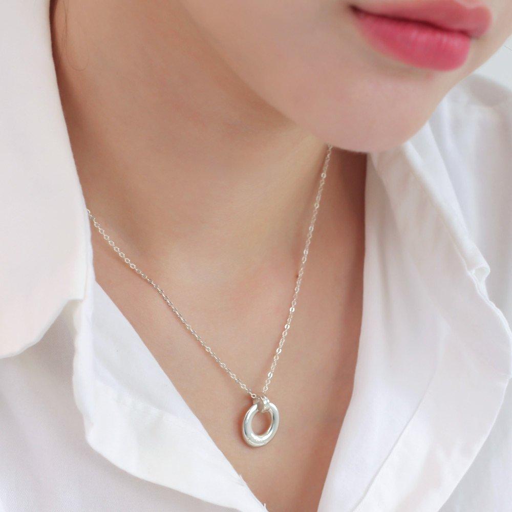 [Tandy] Tandy 92.5 Silver Interlocking Dual Pendant Necklace Tdn604