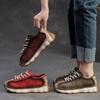 Johnature Retro yumaloq burunli haqiqiy charm krossovkalar ayollar poyafzali kundalik va ko'p qirrali yumshoq taglikli sport poyafzali