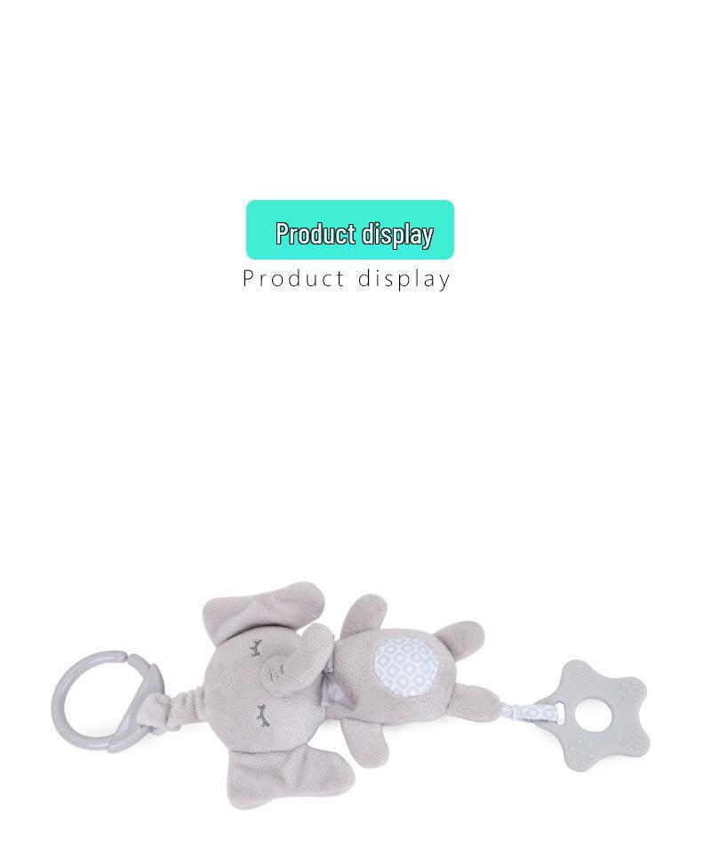 Детская музыкальная плюшевая игрушка-подвеска с прорезывателем в виде мишки и зайчика - Многофункциональная развивающая подвесная игрушка для кроваток и автокресел