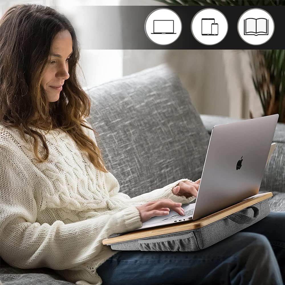 OIWAI Ноутбук с регулируемой высотой колена, удобный для использования без подушки для мыши, удобный для планшета, изготовленный из бамбука, стол, угол/высота,