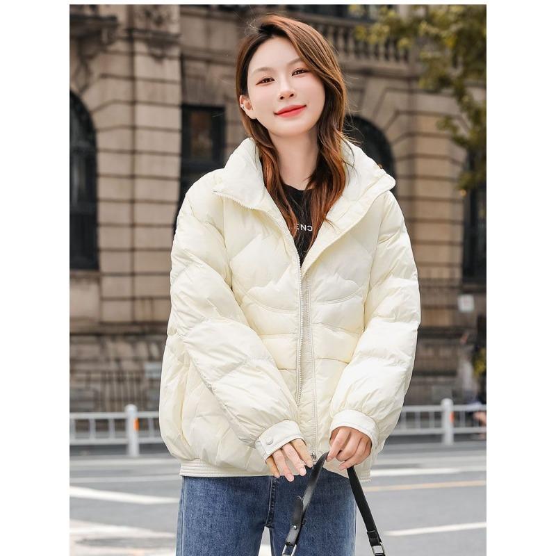 Стильная и утягивающая куртка из хлопкового пуха для миниатюрных женщин, легкая и теплая, воротник-стойка