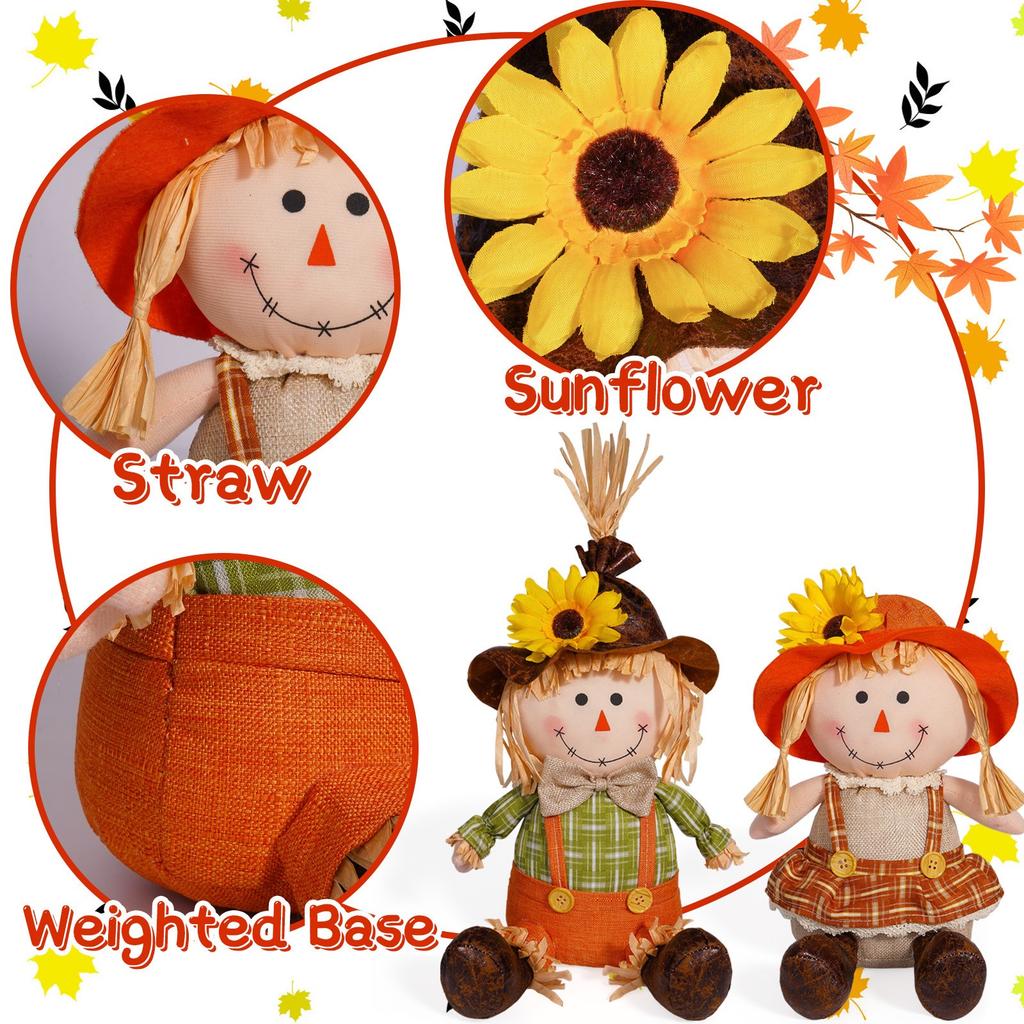 Thanksgiving Doll Harvest Season Sunflower Decoration Scarecrow Doll Series Decorations Autumn Home Decoration