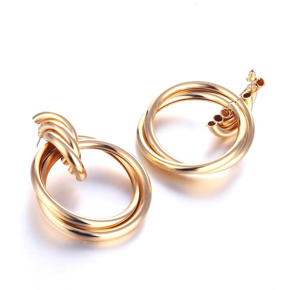 Unique Round Alloy Earrings For Women Modern European Style Perfect Gift Option