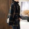 Tooxika осень и зима новый ретро британский стиль цветной клетчатый пиджак двубортный шерстяное пальто для женщин