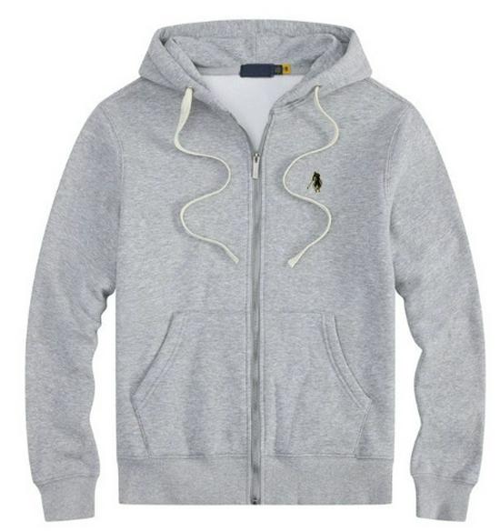 Men's Plush Lined Hooded Sweatshirt, Embroidered Loose Fit, Autumn/Winter Polo Style, Plus Size, RL Design