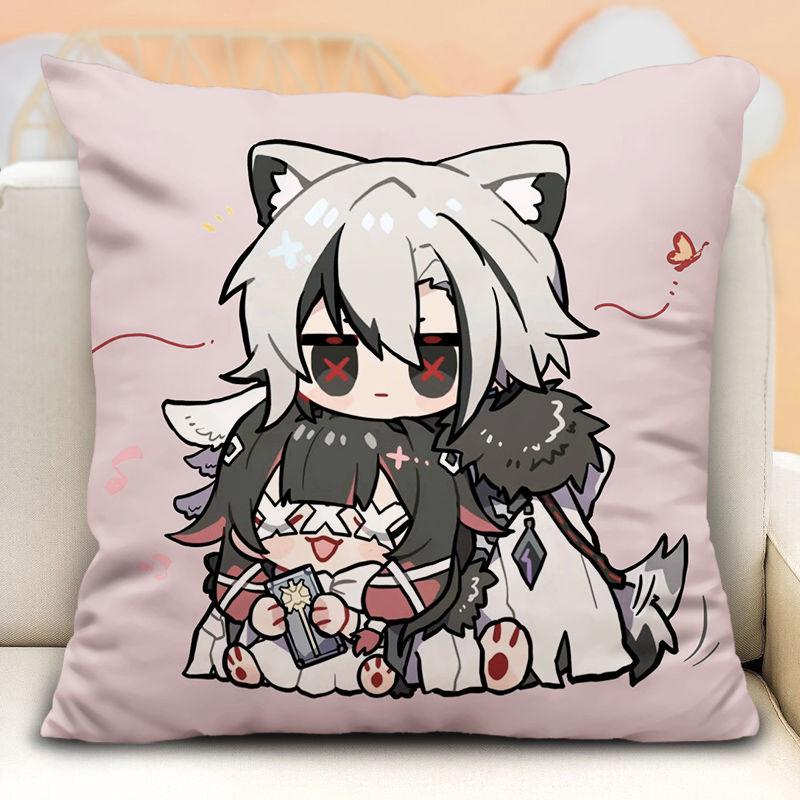 Наволочка с изображением слуги Арлекино из Genshin Impact, периферийные устройства в стиле аниме, наволочка на диванную подушку, наволочка на подголовник автомобиля