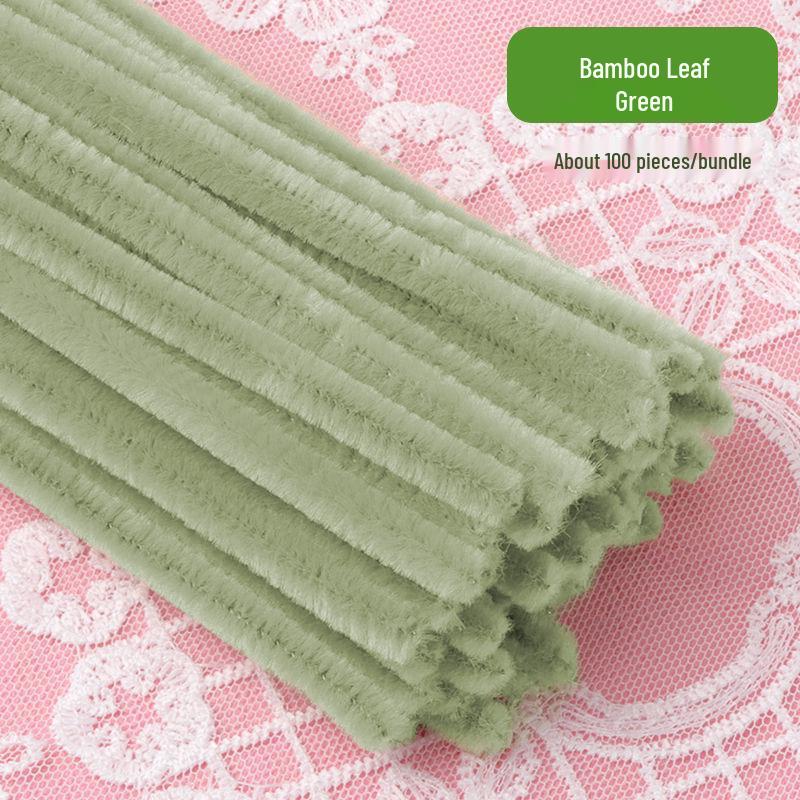 Thickened White Chenille Pipe Cleaners - Mixed Colors for DIY Bouquet Crafts