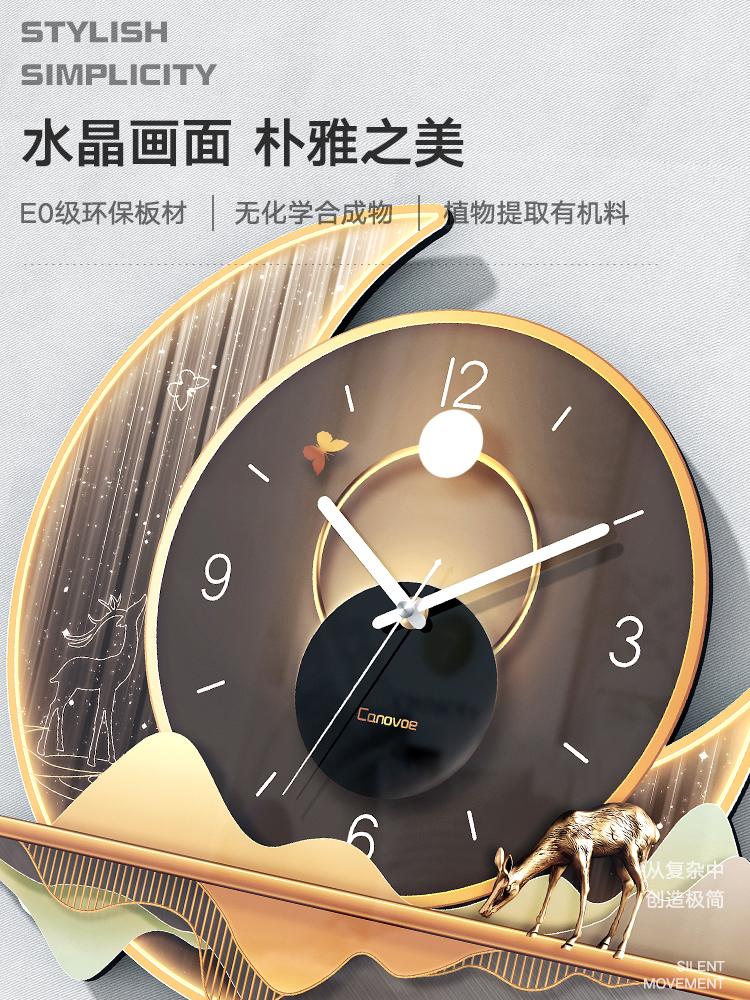 Nordic Home Decor Wall Hanging Clock Living Room Decoration Crystal Porcelain Clock Household Wall Hanging Silent Quartz Clock