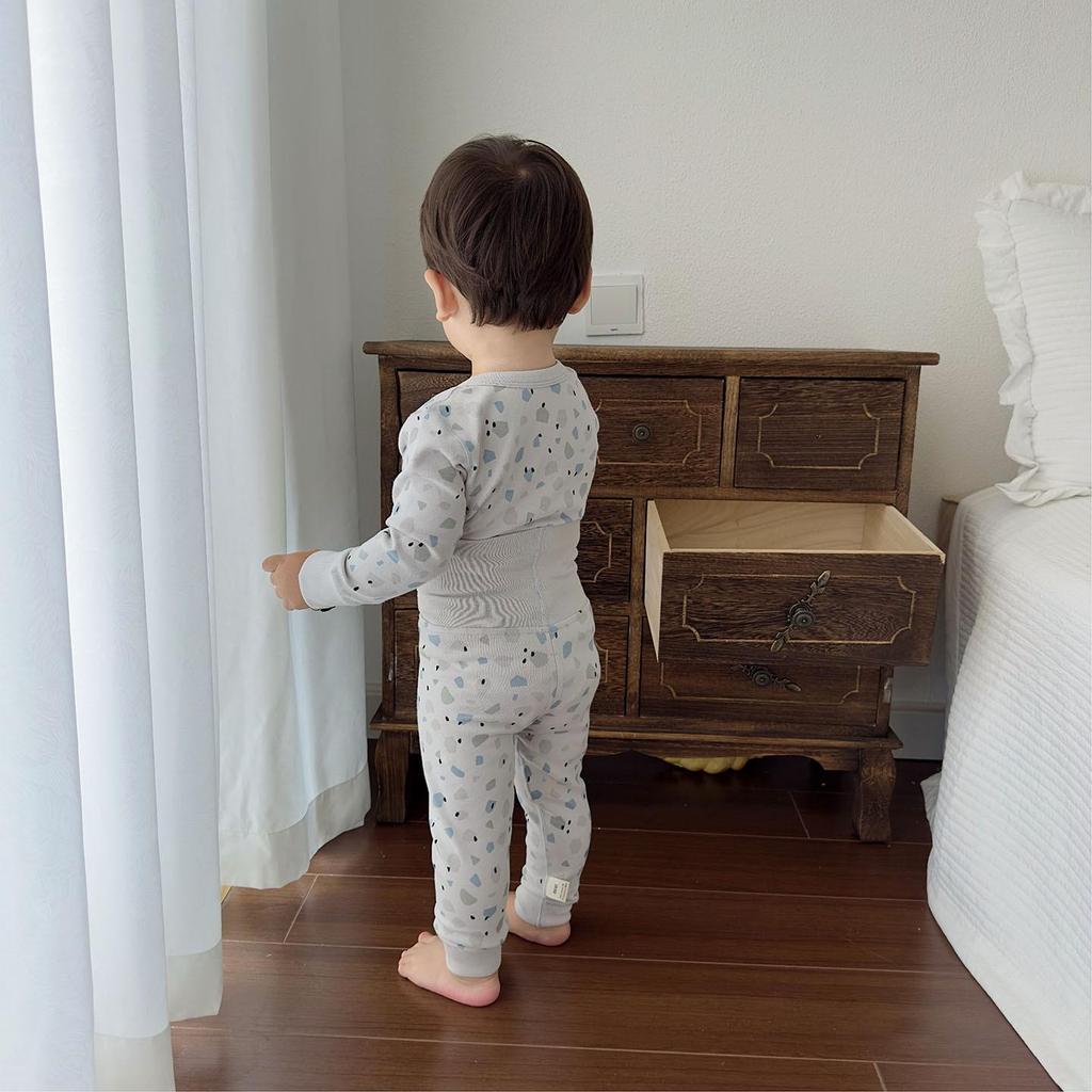 2025 Детский осенний теплый комплект из 100% хлопка: Форма класса А для мальчиков и девочек