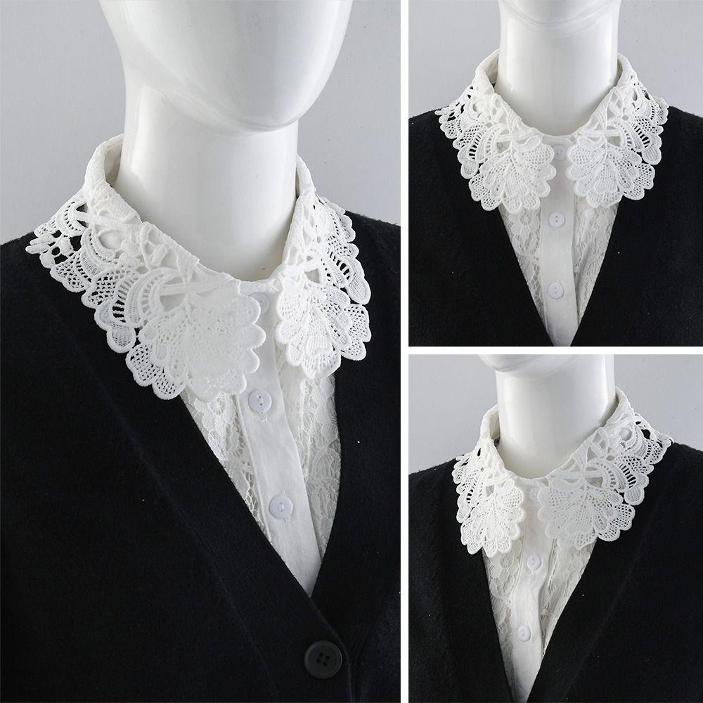 Съемный Кружевной Воротник-Обманка Новый Модный Лацкан Половина Рубашки Женский Девочки