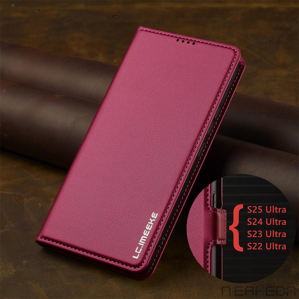 Флип кожаный чехол для Samsung Galaxy A15 A35 A55 A14 A34 A54 A56 A16 A36 S25 S24 S23 Ultra S22 S21 Plus S20 FE чехол для телефона с картой