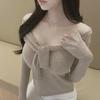 South Korea's Dongdaemun New Sexy Lace-Up Knit Sweater – Flirty Collarbone-Revealing Design