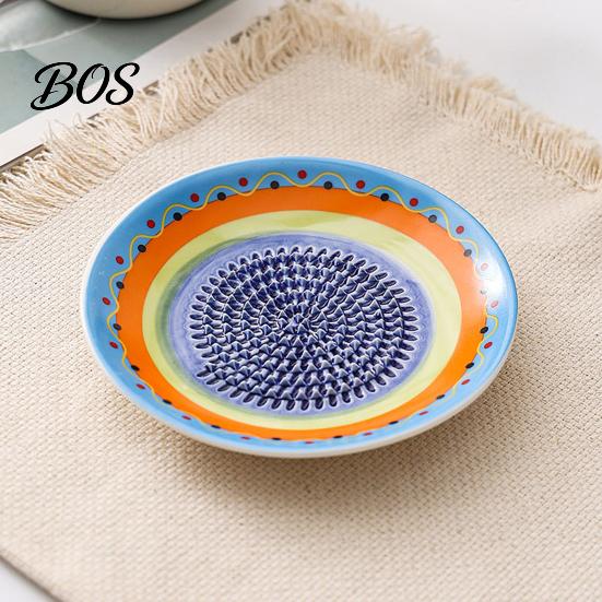 Garlic Grater Ceramic Ginger Grater, Manual Mincing Plate for Mashed Puree, Multifunctional Kitchen Masher Fruit Dish