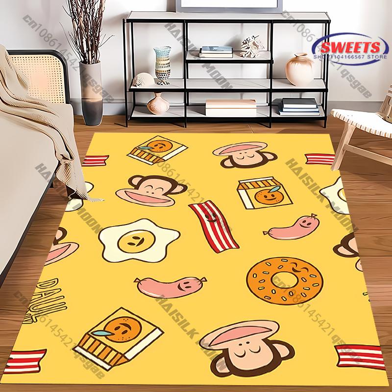 Bright Monkey-Themed large size Rug for Kids' Rooms carpet for home sofa bedroom, gift mat