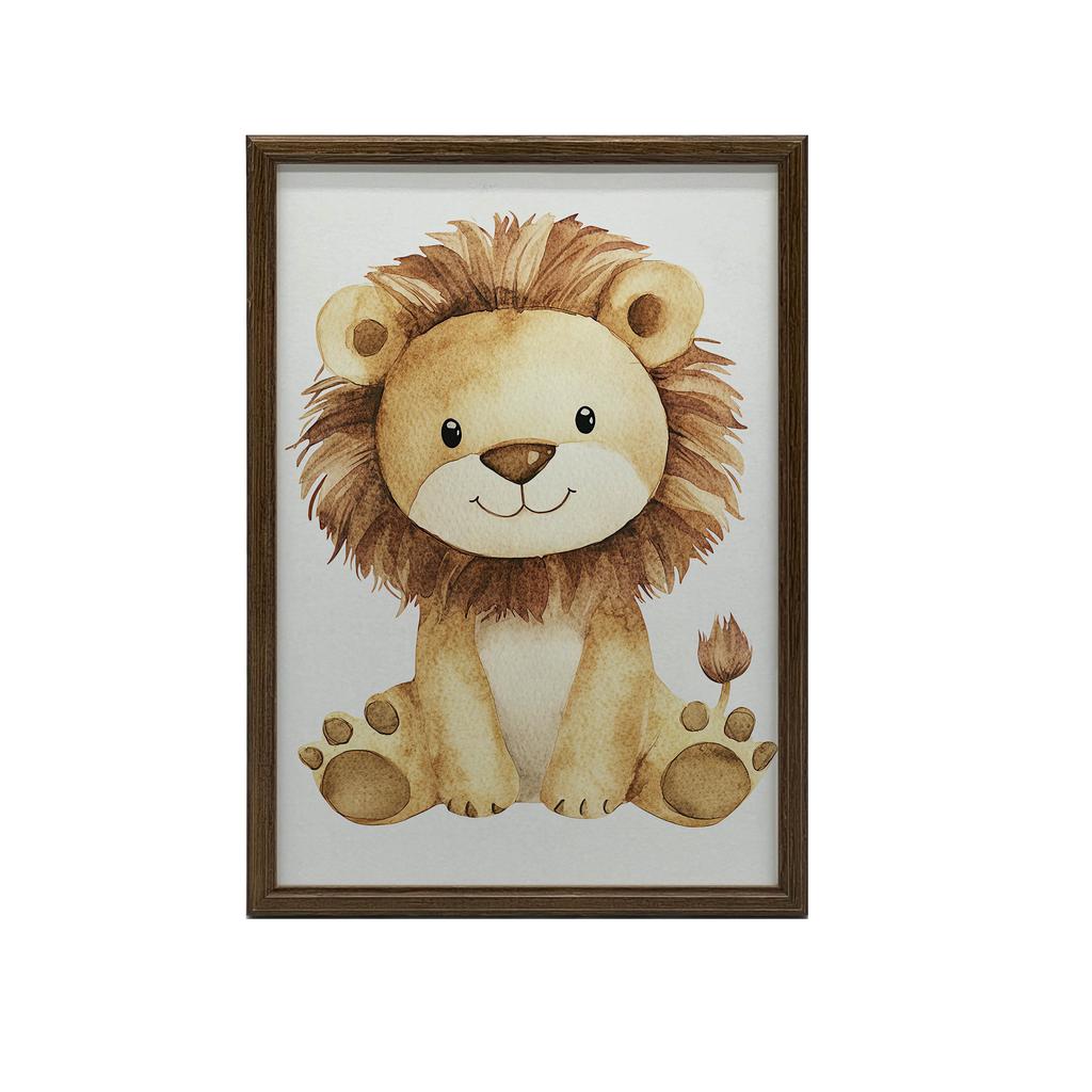 Plakat Uroczy Lew Plakat Uroczy Lew, 70X100 Cm, Rama Drewniana Ciemny Brąz, Papier Matowy 230 Gsm