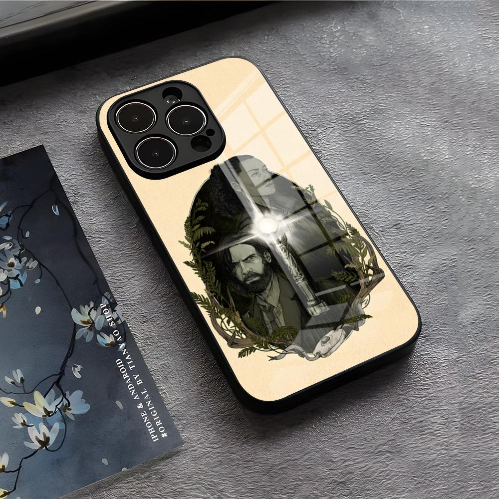 Чехол для телефона A-Alan W-Wake 2 для IPhone 17 Air 16 E Pro Max 15 14 13 Mini 12 Pro 11 Max Plus Черная стеклянная крышка