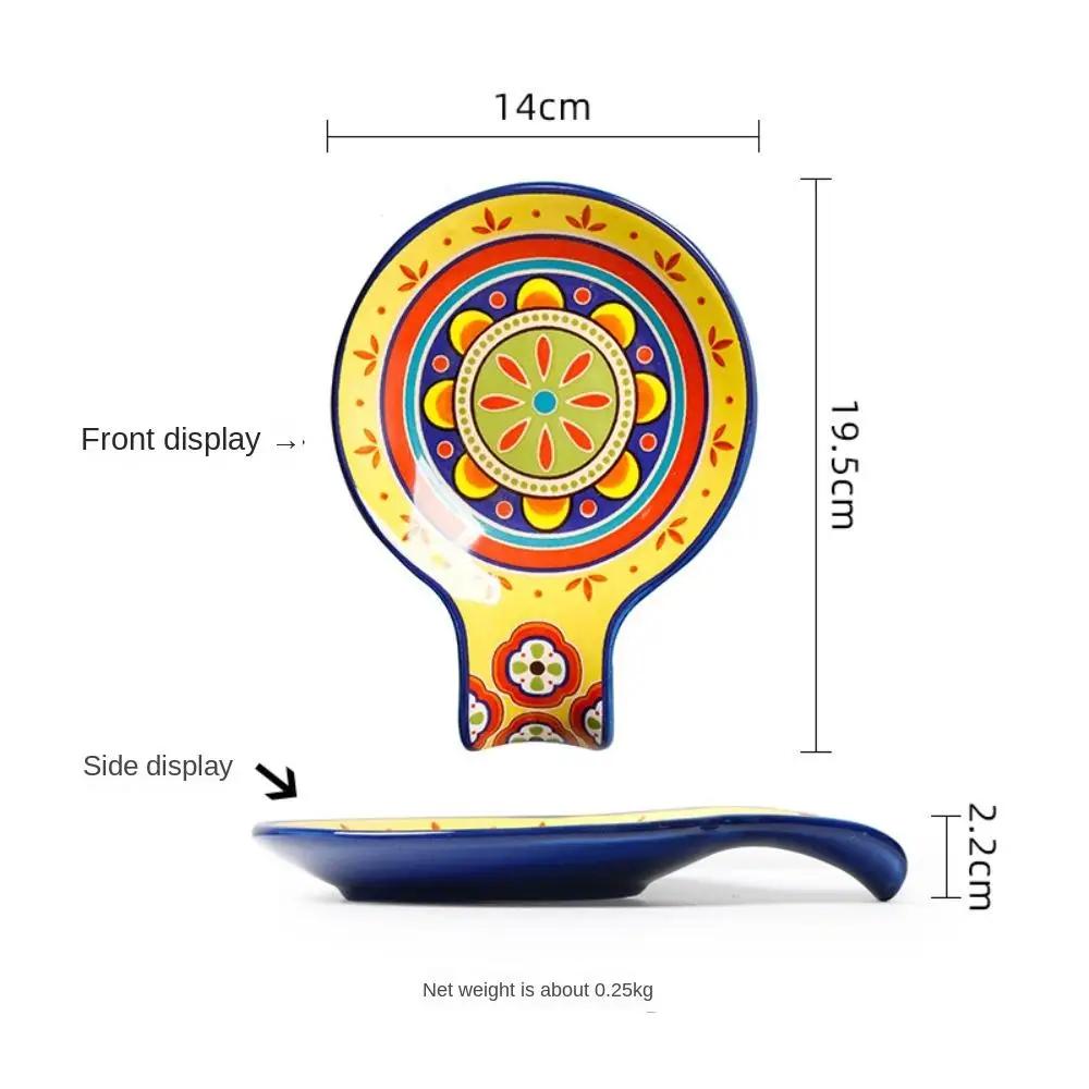 Ceramic Spoon Rest Irregular Snack Plate Modern Simplicity Household Spoon Shaped Snack Dishes Kitchen European-style Tableware